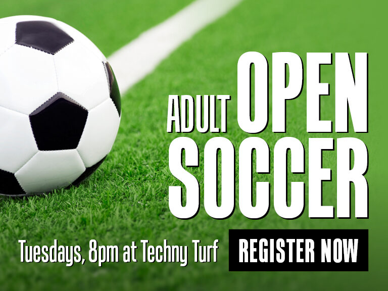 Adult Open Soccer on Tuesdays at Techny Turf